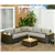 6-Piece Rattan Patio Furniture Set Including Corner Sofa