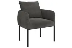 Josephine Accent Chair - Charcoal/Black Leg - Click for more details