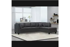 Grey Linen Sofa Sectional Large - Click for more details