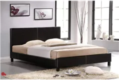 True Contemporary Mirabel Queen Espresso Faux Leather Platform Bed - Click for more details