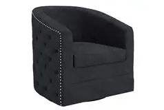 Naomi Accent Chair With Full 360&#176; Swivel - Black - Click for more details