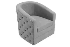 Naomi Accent Chair With Full 360&#176; Swivel - Grey - Click for more details