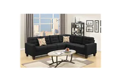 Aparan 4-Piece L Shape Modular Sectional Covers in Black Polyfiber - Click for more details