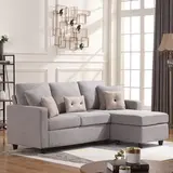 2 - Piece Upholstered Sectional - Light Grey - Click for more details