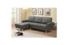 Urban Cali San Marino Sectional Sofa with Left Chaise in Dark Grey - Click for more details