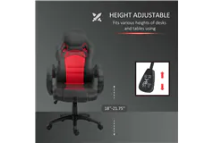 Car Style Office Gaming Chair Hydraulic Computer Chair Black Red - Click for more details