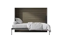 True Contemporary Heidi II Brown Horizontal Murphy Wall Full Bed - Click for more details
