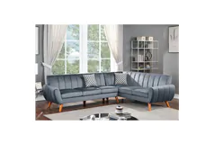 Milan 2-Piece Sectional with Wedge Covered in Velvet Fabric - Click for more details