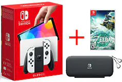 Nintendo Switch OLED White + Carrying Case &amp; Zelda: Tears of the Kingdom Bundle - Click for more details