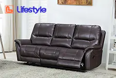 Reggio Reclining Sofa in Chocolate by Lifestyle - Click for more details