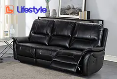 Reggio Reclining Sofa in Charcoal by Lifestyle - Click for more details