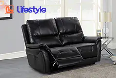 Reggio Reclining Loveseat in Charcoal by Lifestyle - Click for more details