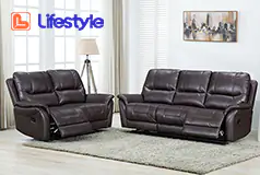 Reggio Reclining Sofa and Loveseat in Chocolate by Lifestyle - Click for more details