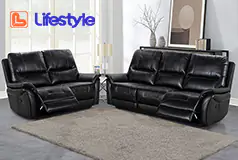 Reggio Reclining Sofa and Loveseat in Charcoal by Lifestyle - Click for more details