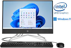 HP 21.5” FHD Celeron J4025 AIO Desktop (4GB/128GB/Win 11HS) - Click for more details