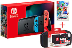 Nintendo Switch™ Red/Blue Console, Travel Case + Game Bundle - Click for more details