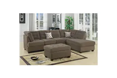Odense Reversible Sectional With Ottoman In Charcoal Gray Waffl - Click for more details