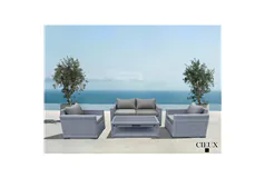 CIEUX Cannes Outdoor Patio Loveseat Conversation Set in CanvasCharcoal - Click for more details