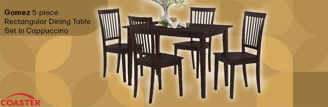 Gomez 5-piece Rectangular Dining Table Set - Cappuccino