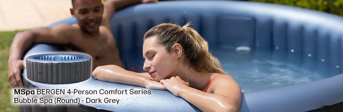 MSpa BERGEN 4-Person Comfort Series Bubble Spa (Round) - Dark Grey  - Click for more details