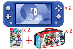 Nintendo Switch Lite Blue, Travel Case &amp; Super Mario Bros. Wonder Bundle of 2 - Click for more details