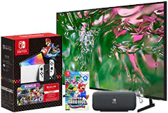 Samsung 65” TV &amp; Nintendo Switch OLED with Carrying Case and Two Games Bundle - Click for more details