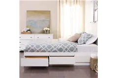 Modubox Mate’s Queen Platform Bed with 6 Drawers in White
