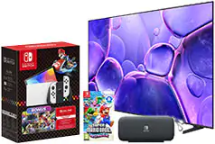 Samsung 65” TV (2025) &amp; Nintendo Switch OLED, Carrying Case and Two Games Bundle - Click for more details
