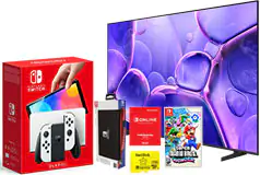Samsung 65” TV (2025) &amp; Nintendo Switch OLED, Case/SD Card/Game Bundle - Click for more details