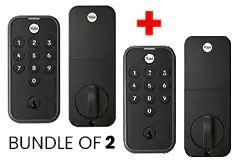 Yale Code Keypad Deadbolt in Black Suede - Bundle of 2