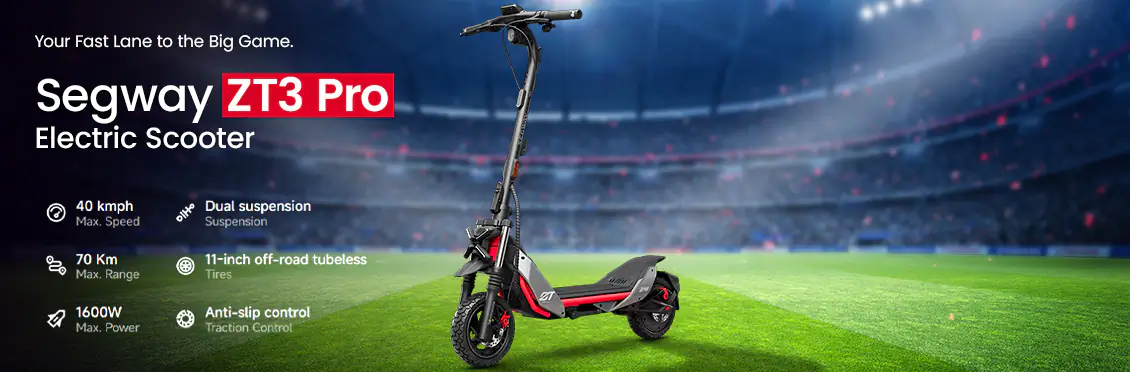 Segway ZT3 Pro eKickScooter – Off-Road Power: 11” Tires, Dual Suspension, 70km Range  - Click for more details