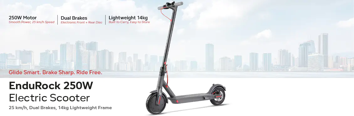 EnduRock 250W 36V 8.5” Tires Electric Scooter - Black  - Click for more details
