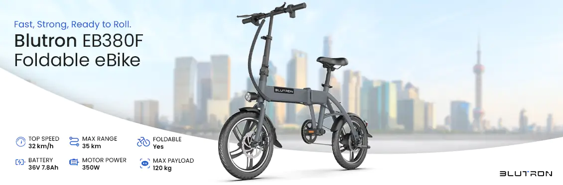 Blutron 350W Foldable eBike - Grey  - Click for more details