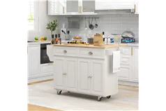 Rolling Storage Prep Cart - Cream White - Click for more details
