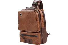 VoltPack – LeatherTech Crossbody Backpack with USB Port - Click for more details
