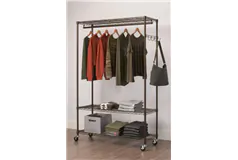 Trinity Mobile Garment Rack with Adjustable Shelves and Hooks - Click for more details