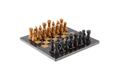 RADICALn 12-Inch Handmade Black &amp; Golden Marble Chess Set - Click for more details