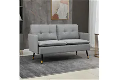 Modern Tufted Loveseat - Grey - Click for more details