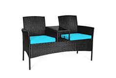 Modern Table Patio Set with Built-in Coffee Table - Click for more details