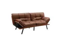 Convertible Sofa Bed - Brown - Click for more details
