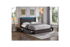 Double Platform Bed with 4 Drawers- IF-5343 - Click for more details