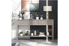 Rustic Entryway Console Table with Drawers and Shelf - Click for more details