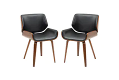 PU Leather Set of 2 Kitchen Dining Chairs - Click for more details