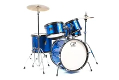 GP 5 Piece Blue Junior Drum Set Complete with Cymbals, Throne &amp; More