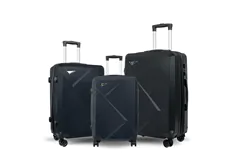 Luggage Set 3-Piece ABS Hard Shell, 28&#39;/24&#39;/20&#39; Suitcases (Black)