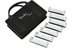 Fender Blues Deluxe Harmonica, Pack of 7, with Case