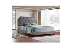 Grey Velvet DiamondLux Platform Bed - Queen - Click for more details