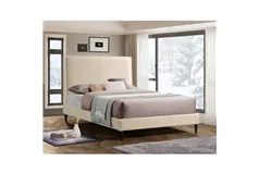 Creme Velvet ModernElegance Bed - Queen - Click for more details