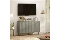 Modern Fluted Storage Sideboard - Light Grey - Click for more details