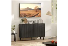 Modern Fluted Storage Sideboard - Black